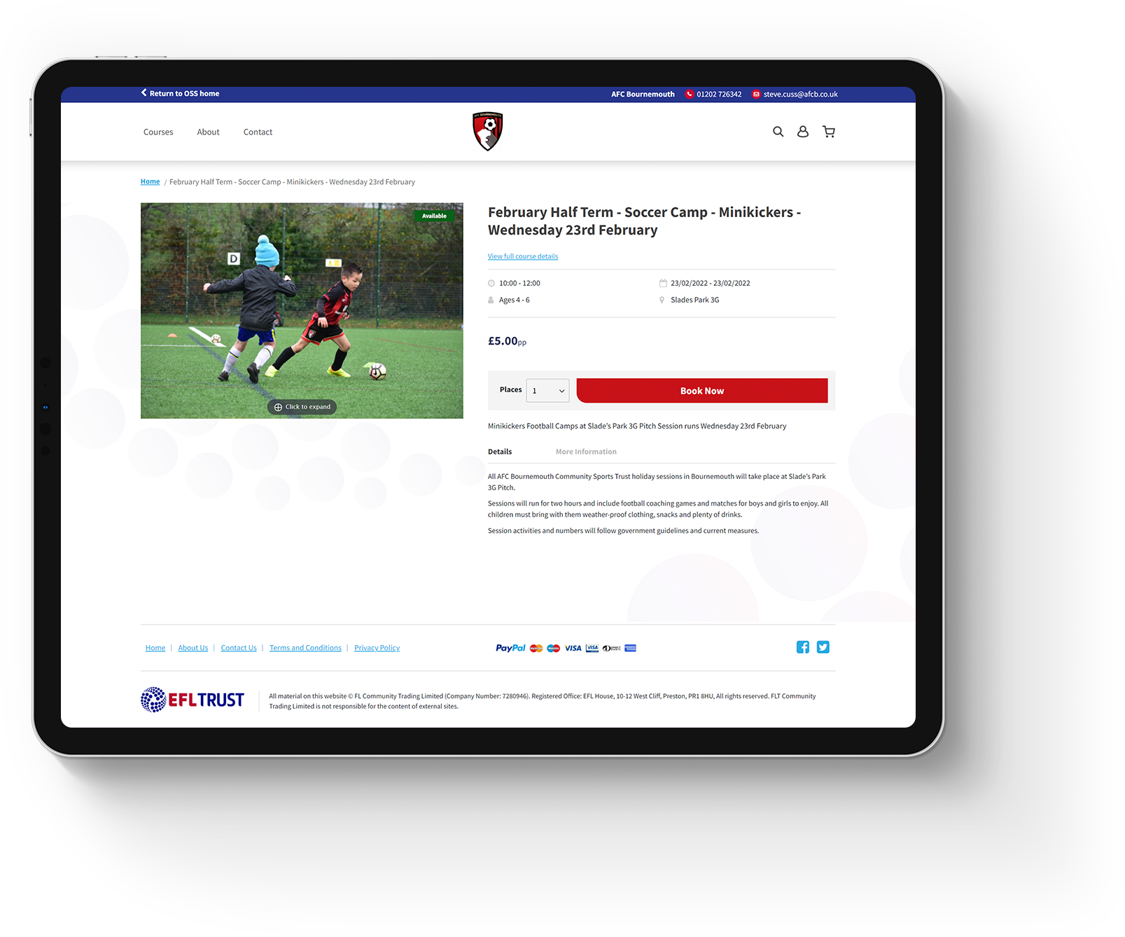 EFL Trust - Official Soccer Schools Ipad Mock Up